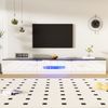 TV-Schrank 180 cm Schwarz Weiß LED 16 Farben App-gesteuert Dämpfungsscharnier Wandmontage Hochglanz TV-Board Bild 3