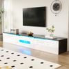 TV-Schrank 180 cm Schwarz Weiß LED 16 Farben App-gesteuert Dämpfungsscharnier Wandmontage Hochglanz TV-Board Bild 5