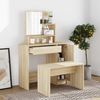 vidaXL Schminktisch mit Spiegel Sonoma-Eiche 86,5x35x136 cm 802960 Bild 3