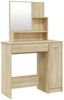vidaXL Schminktisch mit Spiegel Sonoma-Eiche 86,5x35x136 cm 802960 Bild 2