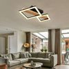LED Deckenleuchte, Holz, Quadrate schwarz, L 48 cm Bild 2