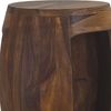 Beistelltisch Sheesham Massivholz rund 30cm · Kleiner Runder Couchtisch mit offenem Fach · Handgefertigter Wohnzimmertisch im modernen Design aus Echtholz Bild 5