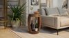 Beistelltisch Sheesham Massivholz rund 30cm · Kleiner Runder Couchtisch mit offenem Fach · Handgefertigter Wohnzimmertisch im modernen Design aus Echtholz Bild 3
