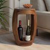 Beistelltisch Sheesham Massivholz rund 30cm · Kleiner Runder Couchtisch mit offenem Fach · Handgefertigter Wohnzimmertisch im modernen Design aus Echtholz Bild 2
