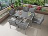 MeXo Gartenlounge-Set Gartenmöbel Set Aluminium Outdoor, (Garten-Essgruppe für 6 Personen, 7-tlg, mit Polywood Tisch & Auflagen), wetterfest für Terrasse & Garten Bild 5