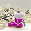 Winterstiefel, pink 9 x 9cm Glasornament, Weihnachtsschmuck Bild 5