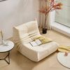 HAUSS SPOLE Sitzsack Lazy Sofa mit Fußhocker, Wohnzimmer Teddysamt, modernes Design Beige (Teddyfleece+Schaumstoff mit hoher Dichte, 2 St, Produkt als komprimierte Verpackung), Relaxsessel Polstermöbel Bild 4