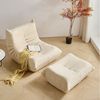 HAUSS SPOLE Sitzsack Lazy Sofa mit Fußhocker, Wohnzimmer Teddysamt, modernes Design Beige (Teddyfleece+Schaumstoff mit hoher Dichte, 2 St, Produkt als komprimierte Verpackung), Relaxsessel Polstermöbel Bild 2