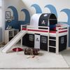 Homestyle4u Hochbett mit Rutsche, Kiefernholz, 90x200 cm, weiß Bild 2