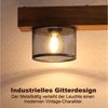 Nettlife Deckenleuchte Vintage Holz E14 3 flammig Metall Gitterschirm Industrial, ohne Leuchtmittel, für Wohnzimmer, Küche, Esstisch & Schlafzimmer Bild 2