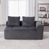 Gemütlicher Cord-Stoff Zweisitzer Sofa,Ohne Montage weiche Rückenkissen seitliche Aufbewahrungstasche für Fernbedienung und Handy integrierter Getränkehalter ordentlich und ästhetisch,Cordstoff, Bild 3