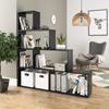 Treppenregal Schwarz 163 x 155 cm Vicco Bild 4
