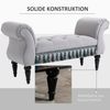 HOMCOM Polsterbank Sitzbank mit Holzbeine (Bettbank, 1-St, Sitzottomane), Hellgrau, 117 x 40 x 58 cm Bild 4