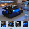 Couchtisch Hochglanz mit LED-Beleuchtung & 2 Schubladen, 90x55x41 cm, Schwarz Bild 4
