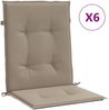 vidaXL Gartenstuhlauflagen für Niedriglehner 6 Stk. Taupe 100x50x3 cm 314139 Bild 2