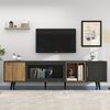 Merax Eleganter TV-Schrank, 200x40x55,5 cm, dunkles Holz, grau und Holzmaserung, für einen 90-Zoll-Fernseher geeignet Bild 3