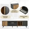 Merax Eleganter TV-Schrank, 200x40x55,5 cm, dunkles Holz, grau und Holzmaserung, für einen 90-Zoll-Fernseher geeignet Bild 5