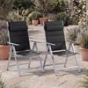 Casaria® Gartenstühle 2er Set Klappbar Gepolstert Alu 8- Fach Verstellbar 120 kg Belastbarkeit Wetterfest Outdoor Balkon Camping Hochlehner Klappstuhl Bild 2