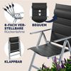 Casaria® Gartenstühle 2er Set Klappbar Gepolstert Alu 8- Fach Verstellbar 120 kg Belastbarkeit Wetterfest Outdoor Balkon Camping Hochlehner Klappstuhl Bild 3