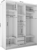 AX LIVING Cabinio Schwebetürenschrank 180 Eiche Artisan weiß Lamellen Bild 3