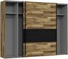 Schwebetürenschrank >JAKOBINA< 2 Türen, Stabeiche Dekor / Schwarz Eiche - 269,9x210,5x61,2cm (B/H/T) Bild 4