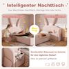 Merax Jugendbett, 90x200cm, Polsterbett, Einzelbett mit Bettkasten Hydraulisch, Polsterbett mit Nachttisch & Hasenohr-Design, Samtstoff Bettgestell, Rosa(Ohne Matratze) Bild 5