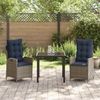 vidaXL Garten Essgruppe mit Kissen 3 pcs Grau und Schwarz Rattan 3380575 Bild 4