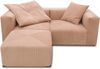 DOMO. collection Ecksofa 800011, kleine Modul-Couch in L-Form, individuell kombinierbar, Cord Sofa, Polsterecke, Eckcouch, Polstergarnitur 216 x 193 x 69 (BxTxH), rose Bild 2