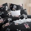 Bettwäsche Set 200x200 Schwarz Blumen Muster Mikrofaser Reißverschluss Bild 3