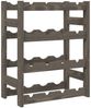 vidaXL Weinregal für 16 Flaschen Grau Massivholz Kiefer 373378 Bild 3