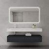 doporro Waschbeckenunterschrank Badmöbel Set Holzstruktur Schubladen Unterschrank Soft-Close MDF UP Bild 5