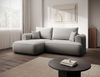 Selsey ''Ovo Mini' Eckschlafsofa linksseitig mit Stauraum, Easy-Clean-Samtbezug, grau, 93 x 238 x 156 cm Bild 2