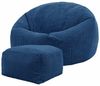 Icon Kingston Sitzsack mit Hocker Cord, Denimblau, Sitzsack Erwachsene mit Füllung, Bean Bag, Cord Sessel, Lounge Sessel, Lounge Stuhl, Schlafzimmer, Wohnzimmer, Wohnzimmer Möbel Bild 4
