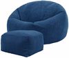 Icon Kingston Sitzsack mit Hocker Cord, Denimblau, Sitzsack Erwachsene mit Füllung, Bean Bag, Cord Sessel, Lounge Sessel, Lounge Stuhl, Schlafzimmer, Wohnzimmer, Wohnzimmer Möbel Bild 5