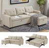 Sofa L-Form Campina Beige 226 x 163 cm mit Schlaffunktion Vitalispa Bild 2