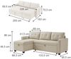 Sofa L-Form Campina Beige 226 x 163 cm mit Schlaffunktion Vitalispa Bild 3