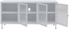 TV-Rack HWC-O87, Lowboard TV-Schrank Sideboard Türen Staufächer Industrial Metall Schilfglas 58x120x40cm ~ weiß Bild 5