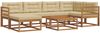vidaXL Outdoor-Sofagarnitur mit Kissen 7 pcs Natur und Beige 3367846 Bild 2
