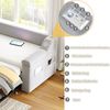 Schlafsofa Samt mit Bluetooth-Stereo, USB-Anschluss & Ablagefächern, 90/180x190 cm, Hellgrau Bild 4