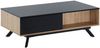 Couchtisch 110x60x38cm MDF Eiche-Dekor Schwarz mit Stauraum Schubladen Metallbeine Bild 2