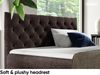 MEBLINI Boxspringbett GIULIA 180x200 cm mit Bettkasten – H3/Dunkelbraun Samt Polsterbett - Doppelbett mit Topper & Taschenfederkern-Matratze Bild 5