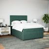 vidaXL Boxspringbett mit Matratze Dunkelgrün 140x190 cm Samt 3294649 Bild 4