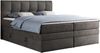 Boxspringbett mit Doppelmatratze - ALVIN-KING Dunkelgrau 200x200 cm Velours Mittelfest (H3) Bild 3