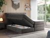 Boxspringbett mit Doppelmatratze - ALVIN-KING Dunkelgrau 200x200 cm Velours Mittelfest (H3) Bild 2
