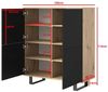 Kommode 4-Türig, Aufbewahrungsschrank, Sideboard, 100 cm, Weiß, Loft-Design, Masimo, 114 x 40 x 40 cm Bild 3