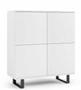 Kommode 4-Türig, Aufbewahrungsschrank, Sideboard, 100 cm, Weiß, Loft-Design, Masimo, 114 x 40 x 40 cm Bild 2