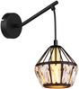 LED Wandleuchte mit Glaskristallen Metall Schwarz Gold, Höhe 25cm Bild 2