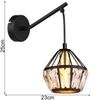LED Wandleuchte mit Glaskristallen Metall Schwarz Gold, Höhe 25cm Bild 3