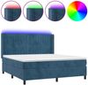 vidaXL Boxspringbett mit Matratze & LED Dunkelblau 180x200 cm Samt 3139701 Bild 2