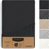 Hausfelder Spannbettlaken Topper Bettlaken 90/100x200 cm, bis 15 cm Matratzenhöhe, Schwarz, Jersey-Baumwolle, Gummizug: rundum, (1 Stück), verschiedene Farben und Größen Bild 5